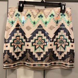 Women’s Express Stretchy Aztec Sequin Skirt